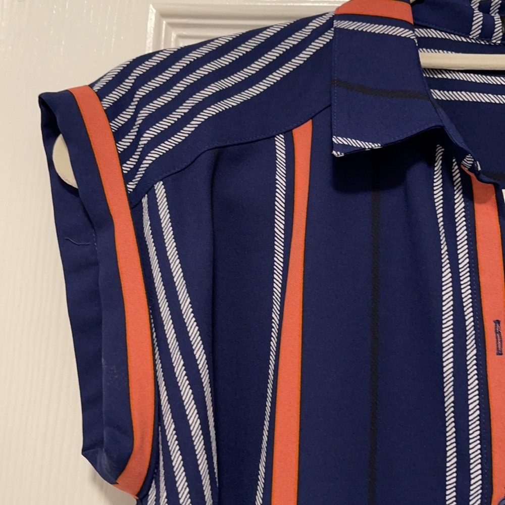 Express belted striped dress - Picture 4 of 7